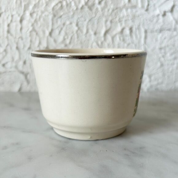 Vintage Harker Custard Cup Petit Point Cross Stitch Pattern Hotoven Floral - Picture 2 of 9